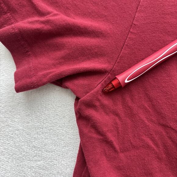 True Religion World Tour Men XL T-Shirt Red V-Neck Horseshoe Logo 100% Cotton - Picture 8 of 8